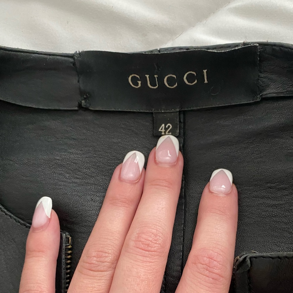 Gucci Authentic Peplum Leather Jacket - Picture 2 of 16